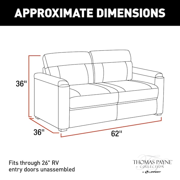 Lippert DESTINATION TRIFOLD SOFA 62IN (ALTOONA ) 2020134887 - main